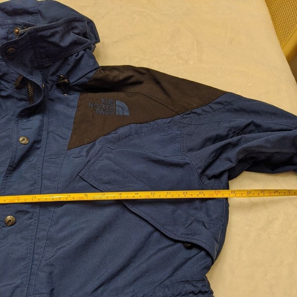 Vintage Men's Small The North Face Blue Zip Up Hooded Rain Jacket TNF - Picture 9 of 12